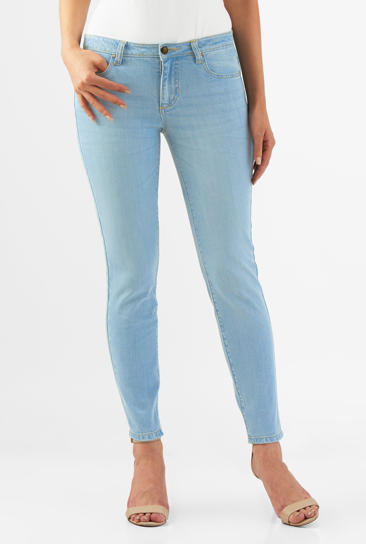 Shop Ice blue denim skinny jeans | eShakti