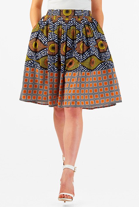 Shop Mixed print crepe full skirt | eShakti