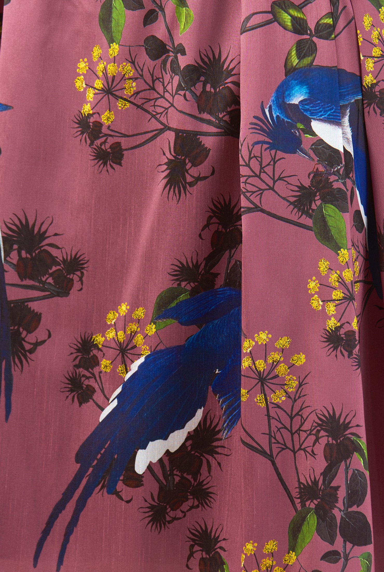 Shop Tropical bird and floral print dupioni skirt | eShakti