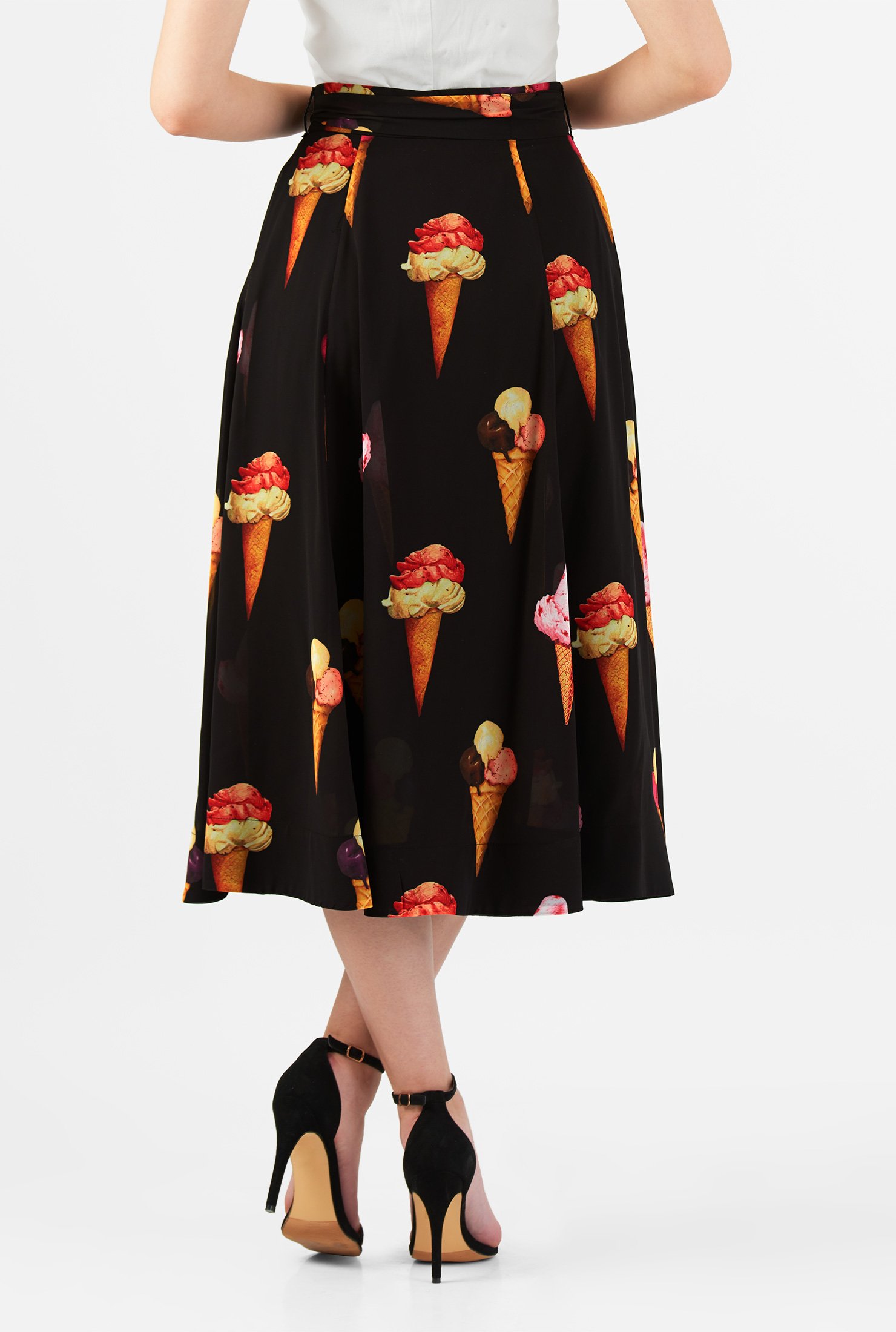 Shop Ice cream cone georgette midi skirt | eShakti