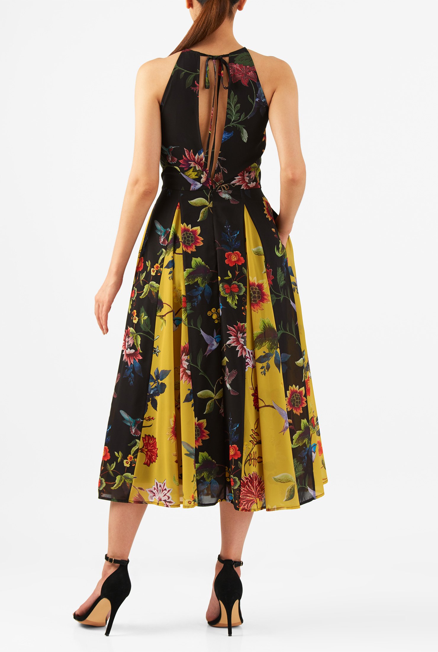 Shop Mixed floral print georgette dress | eShakti
