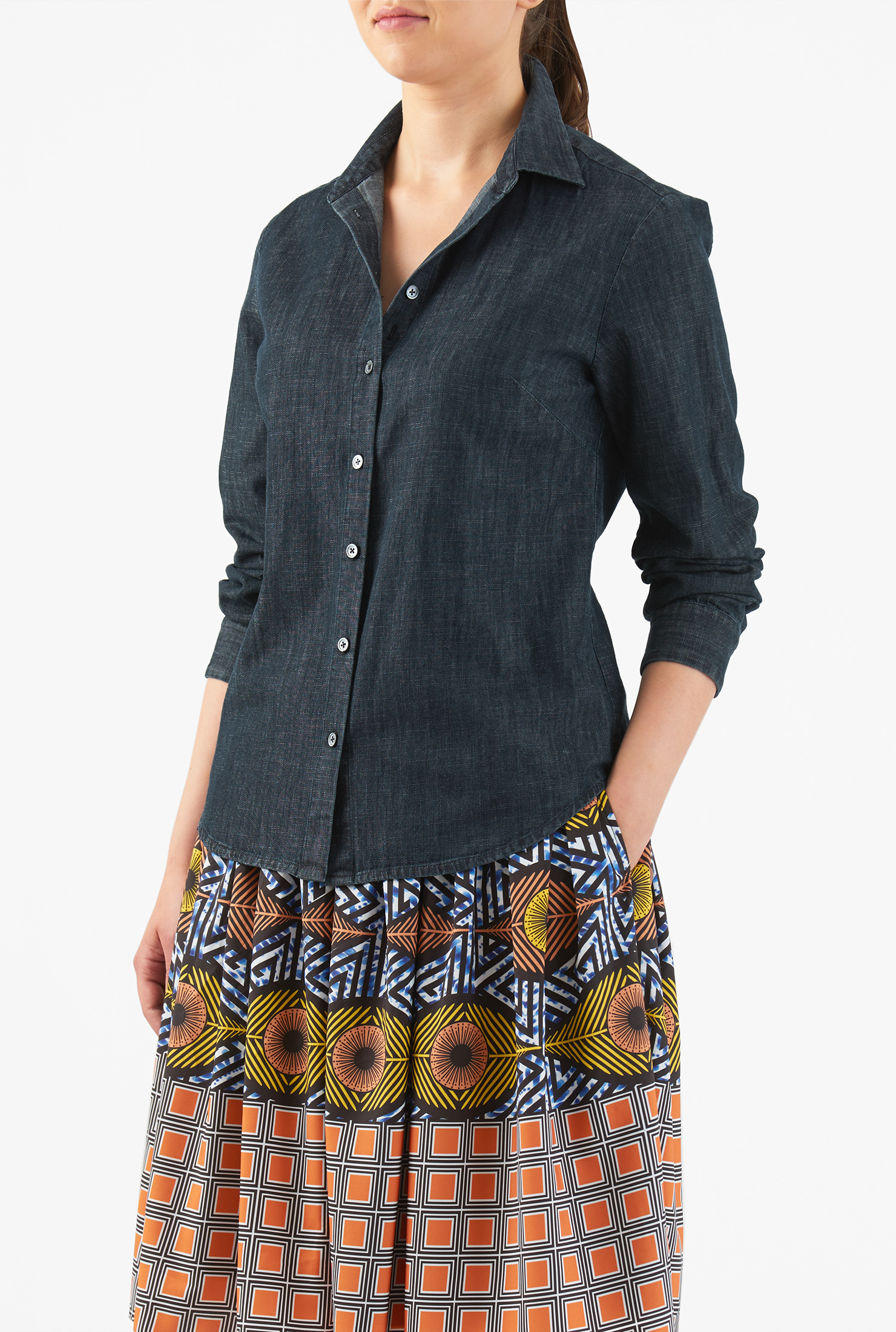 chambray button up womens