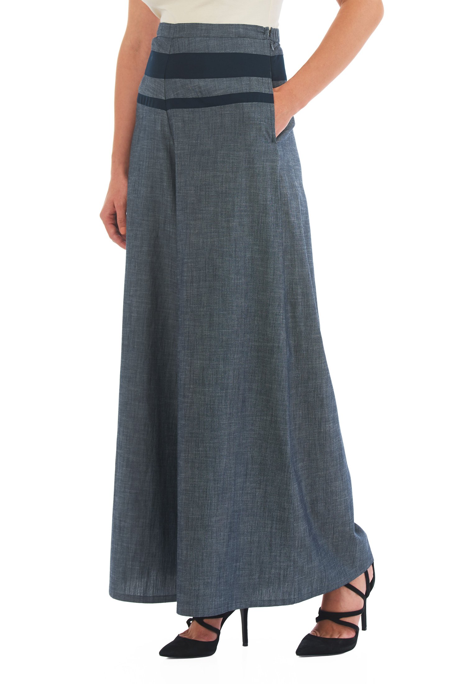 chambray palazzo pants