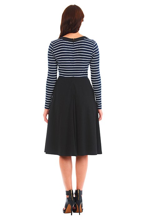 Shop Tie front stripe cotton knit dress | eShakti