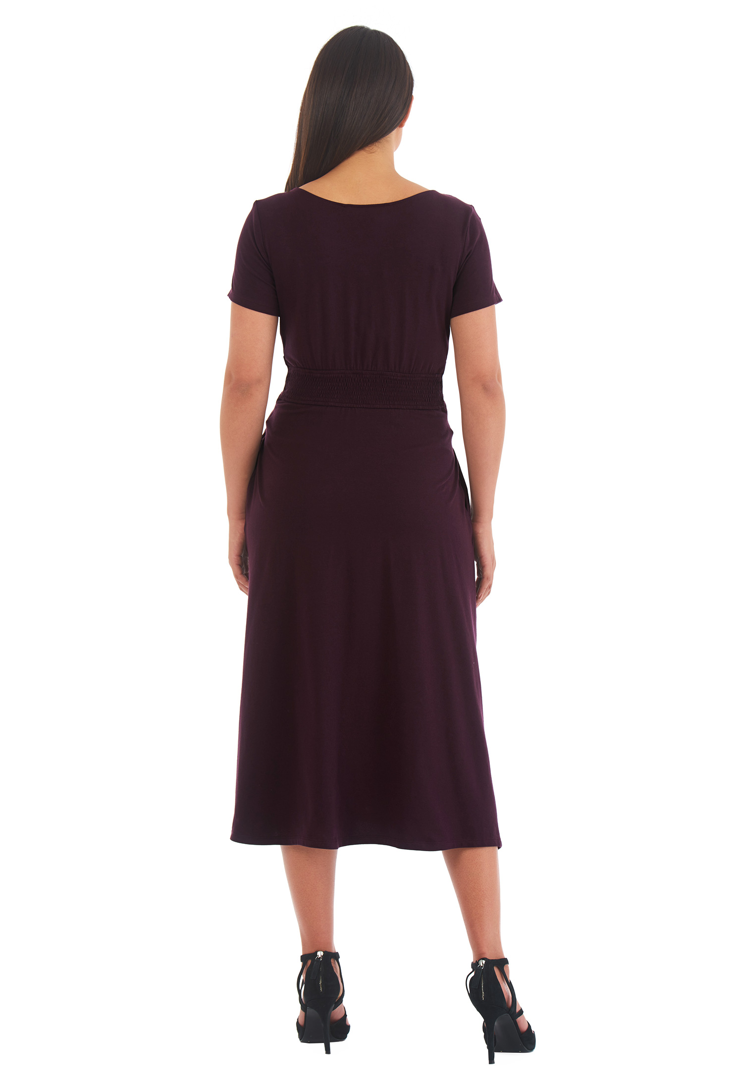 Shop Knot waist jersey knit dress eShakti