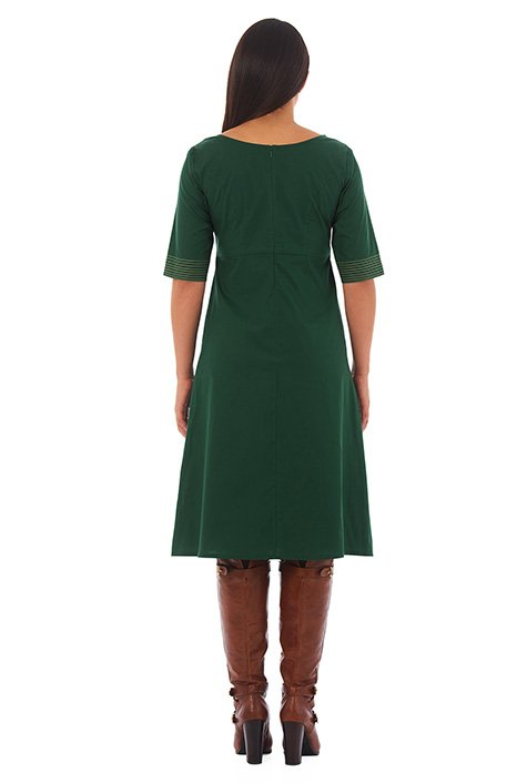 Shop Acorn embellished poplin empire shift dress eShakti