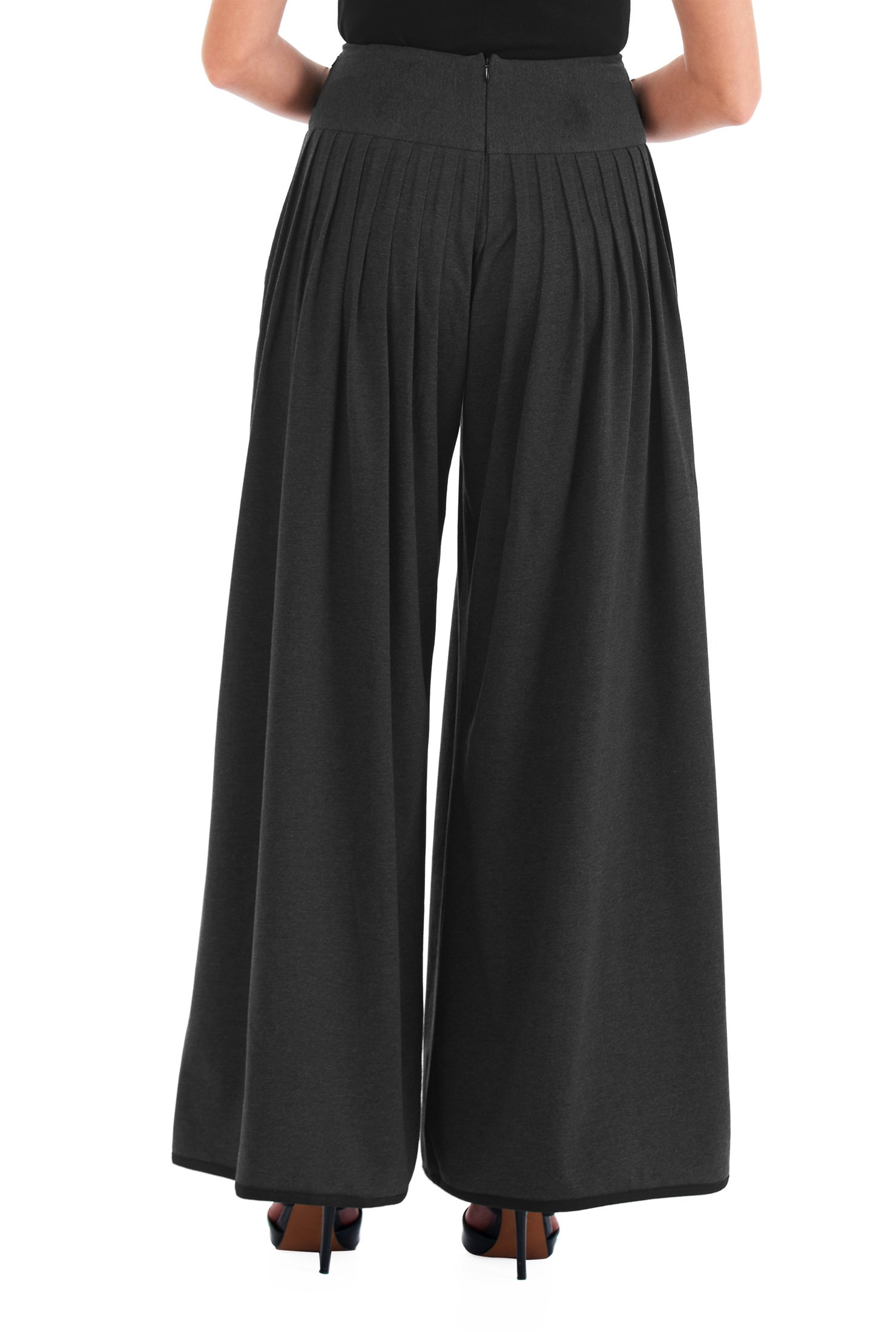 high waisted pleated palazzo pants