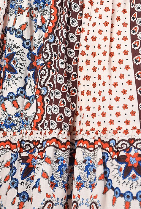 Shop Graphic floral print cotton dress | eShakti