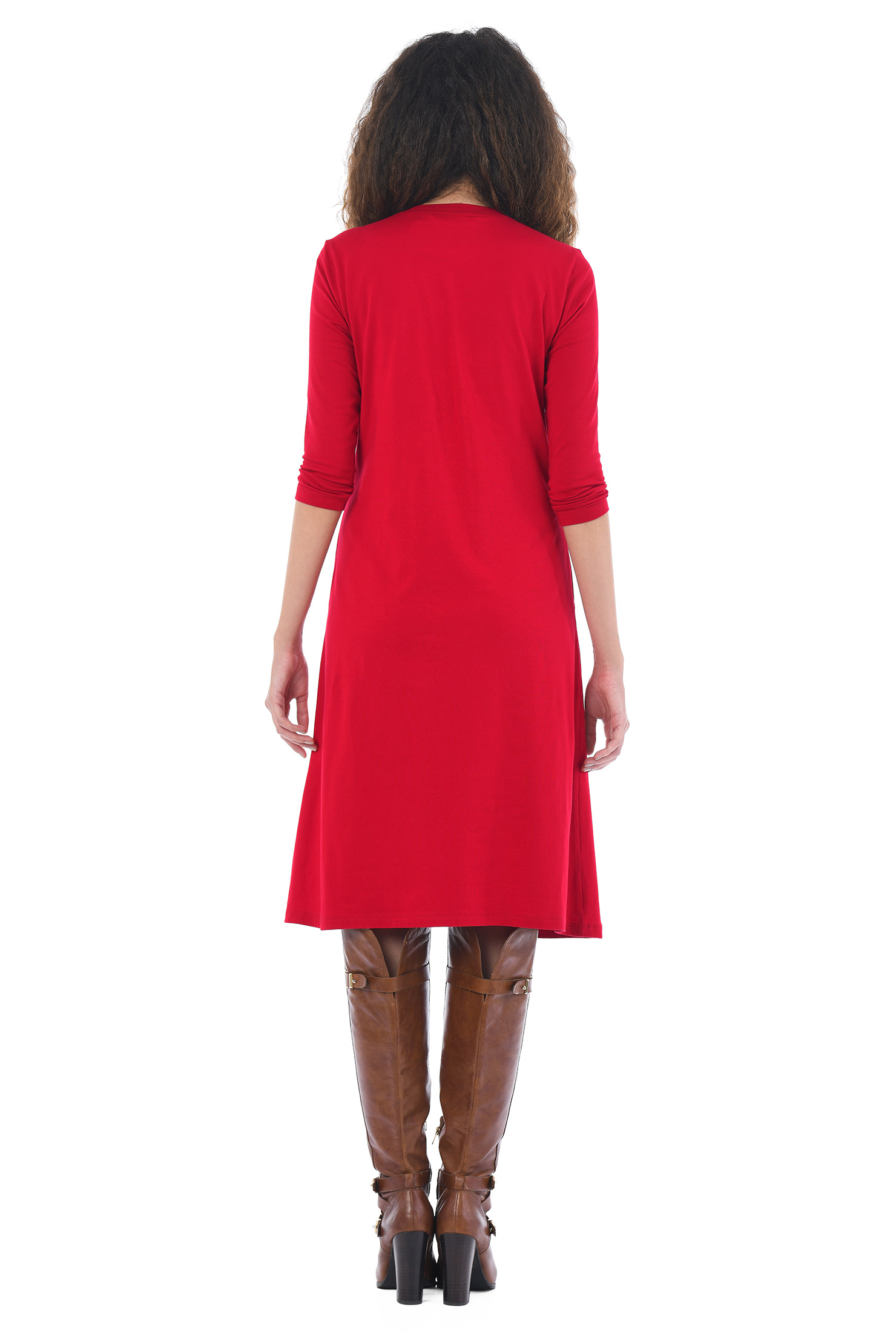 Shop Cotton jersey knit shift dress eShakti