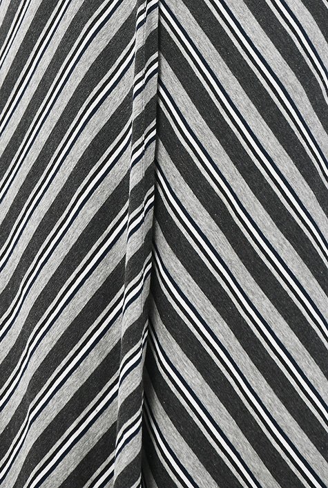 Shop Stripe knit faux-leather buckle wrap dress | eShakti