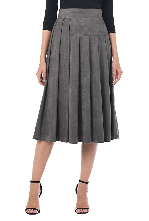 Faux suede pleated skirt hotsell