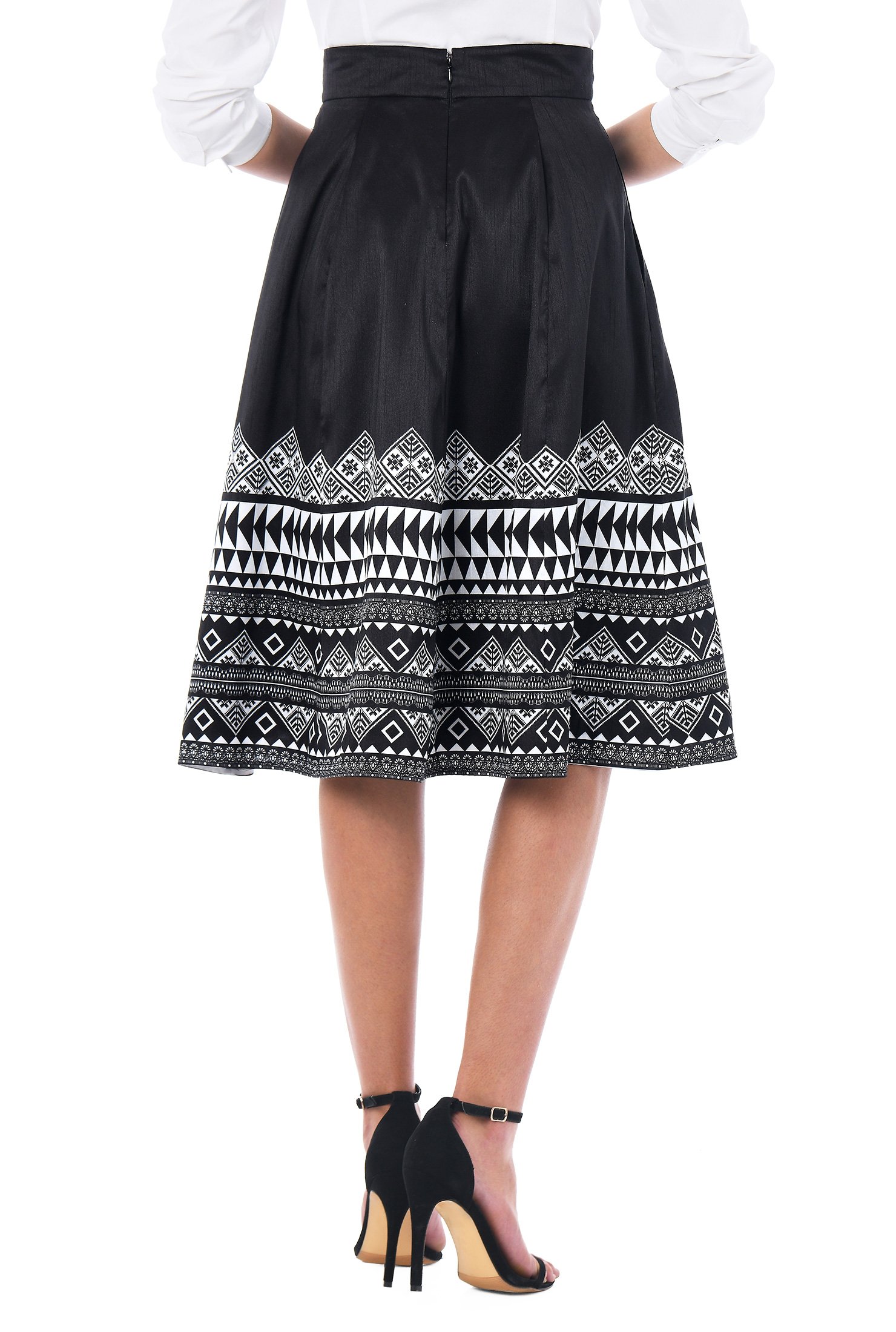 Shop Fair Isle print dupioni pleat skirt | eShakti