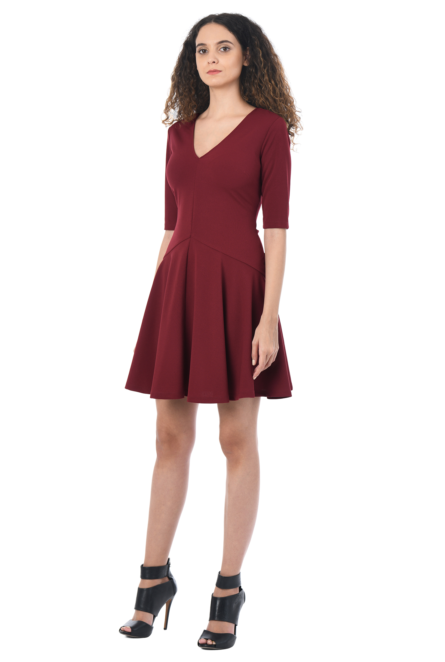 Shop Matte jersey flounce hem dress eShakti