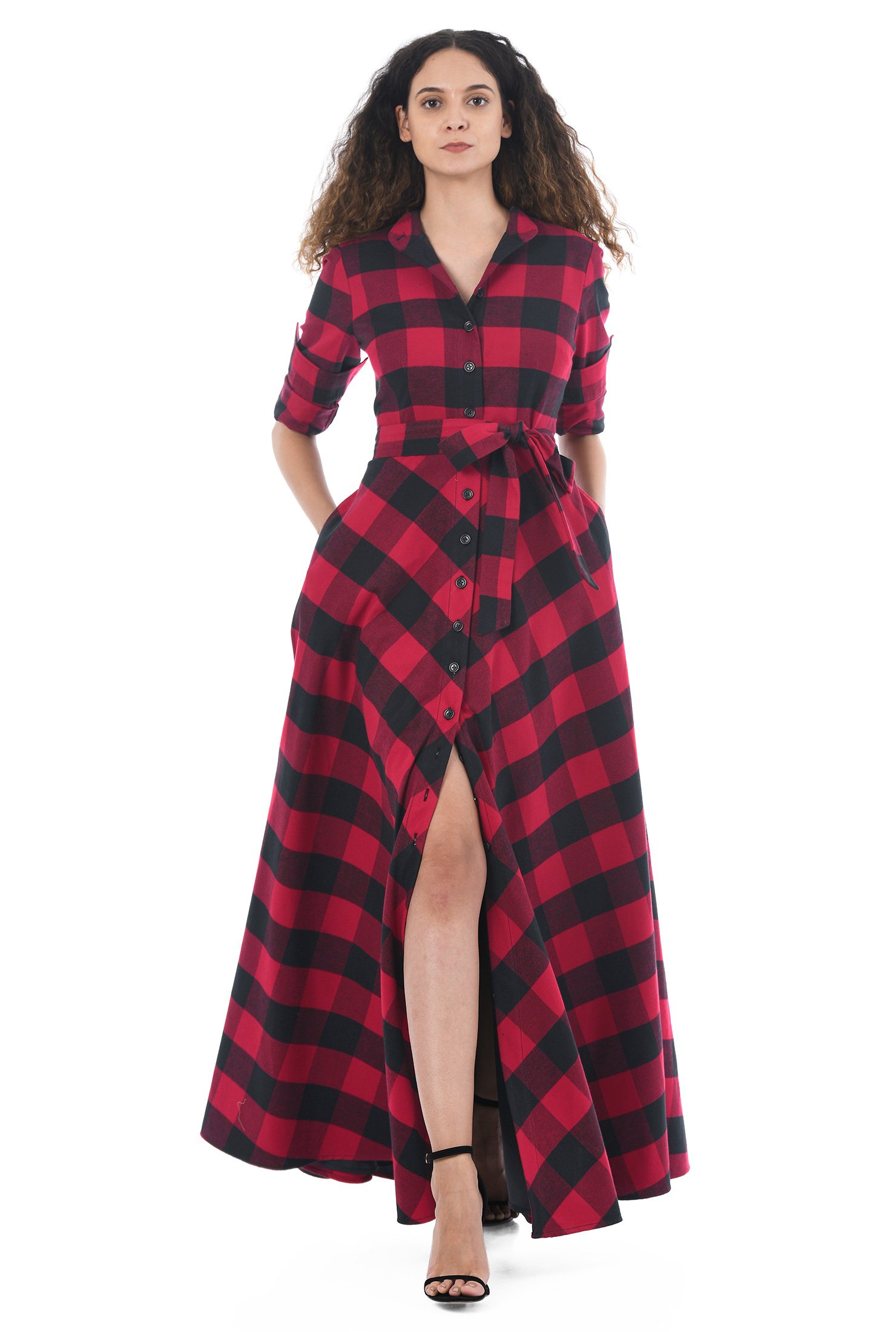 buffalo plaid shirtdress