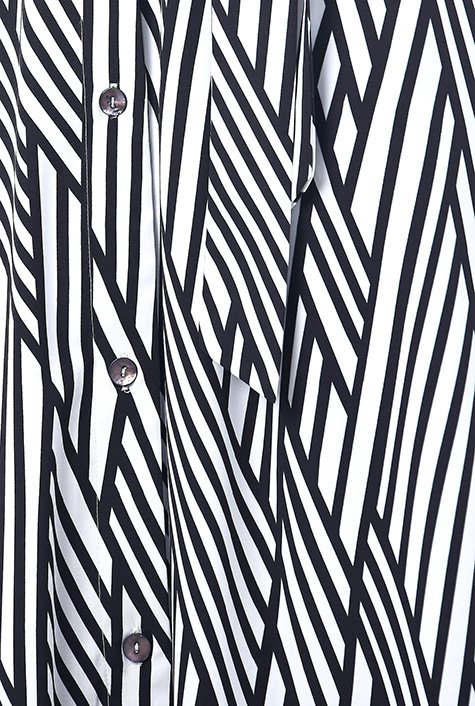 Shop Graphic stripe print crepe maxi shirtdress | eShakti