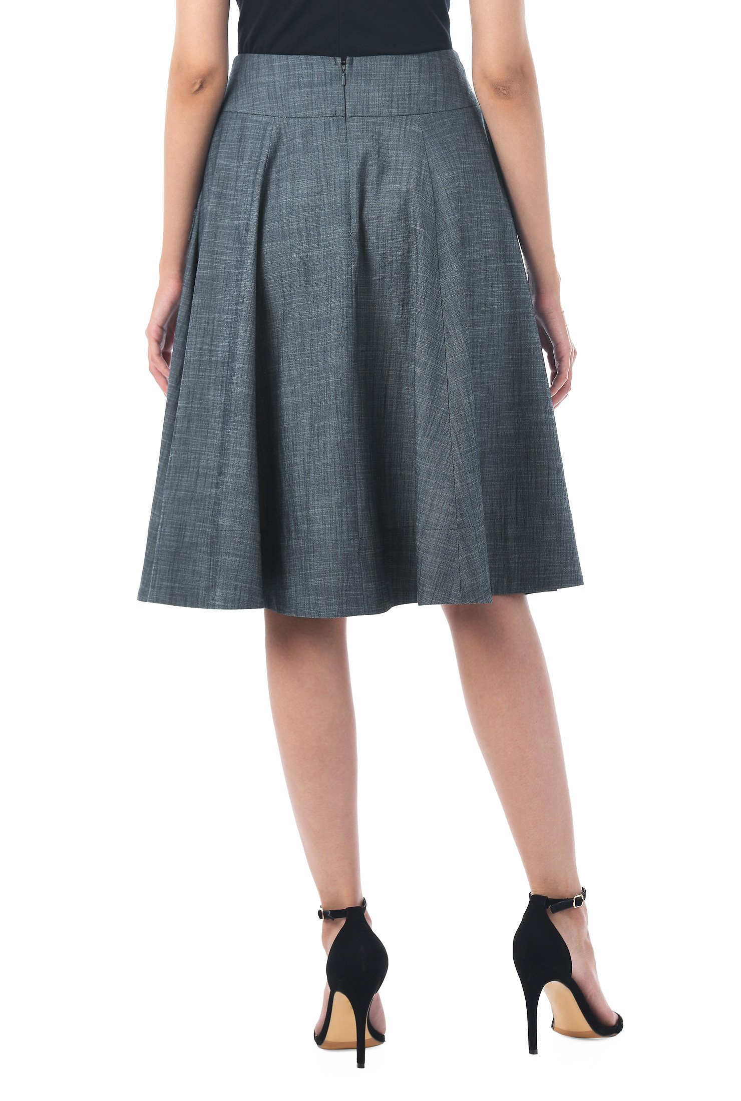 Shop Cargo pocket cotton chambray skirt | eShakti
