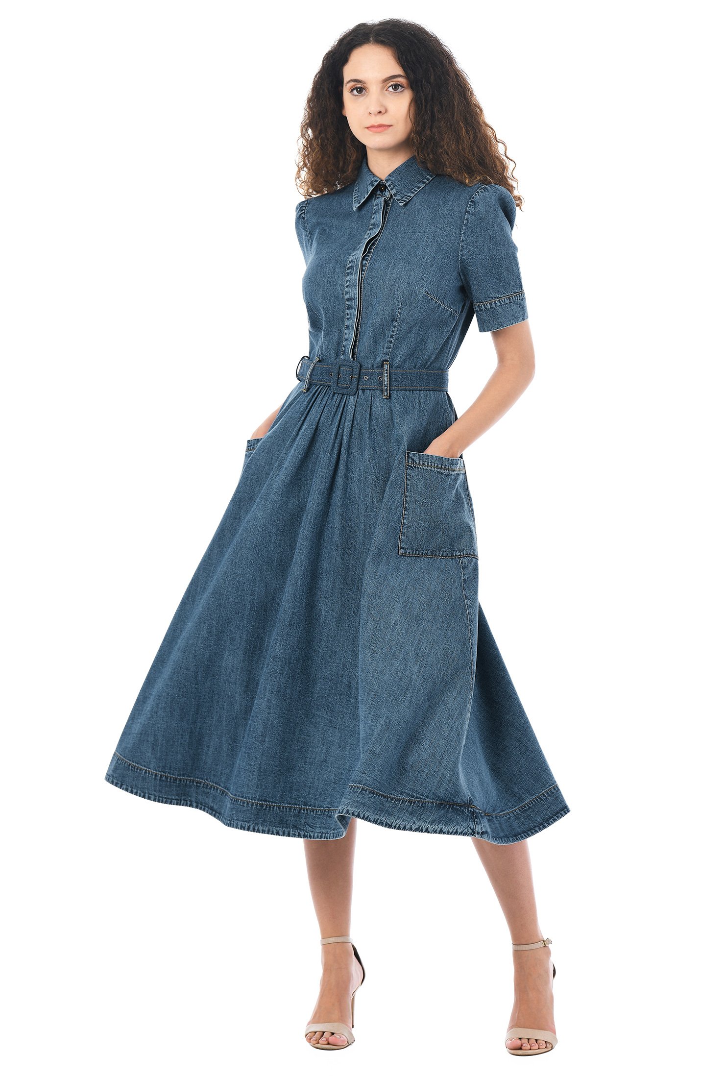 Marseille Belted Denim Dress | clayleb.com