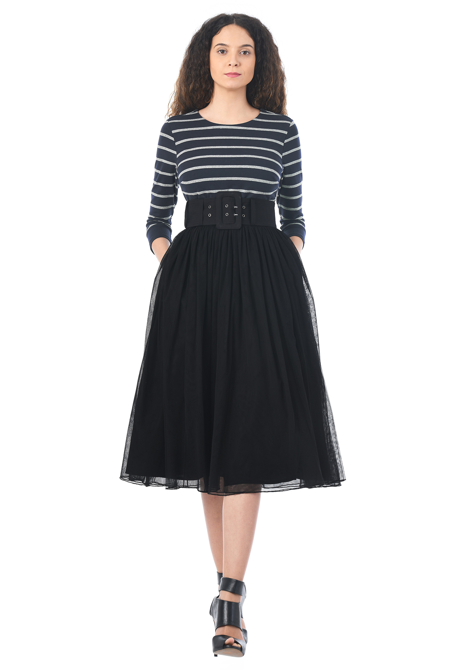 dress with wide belt