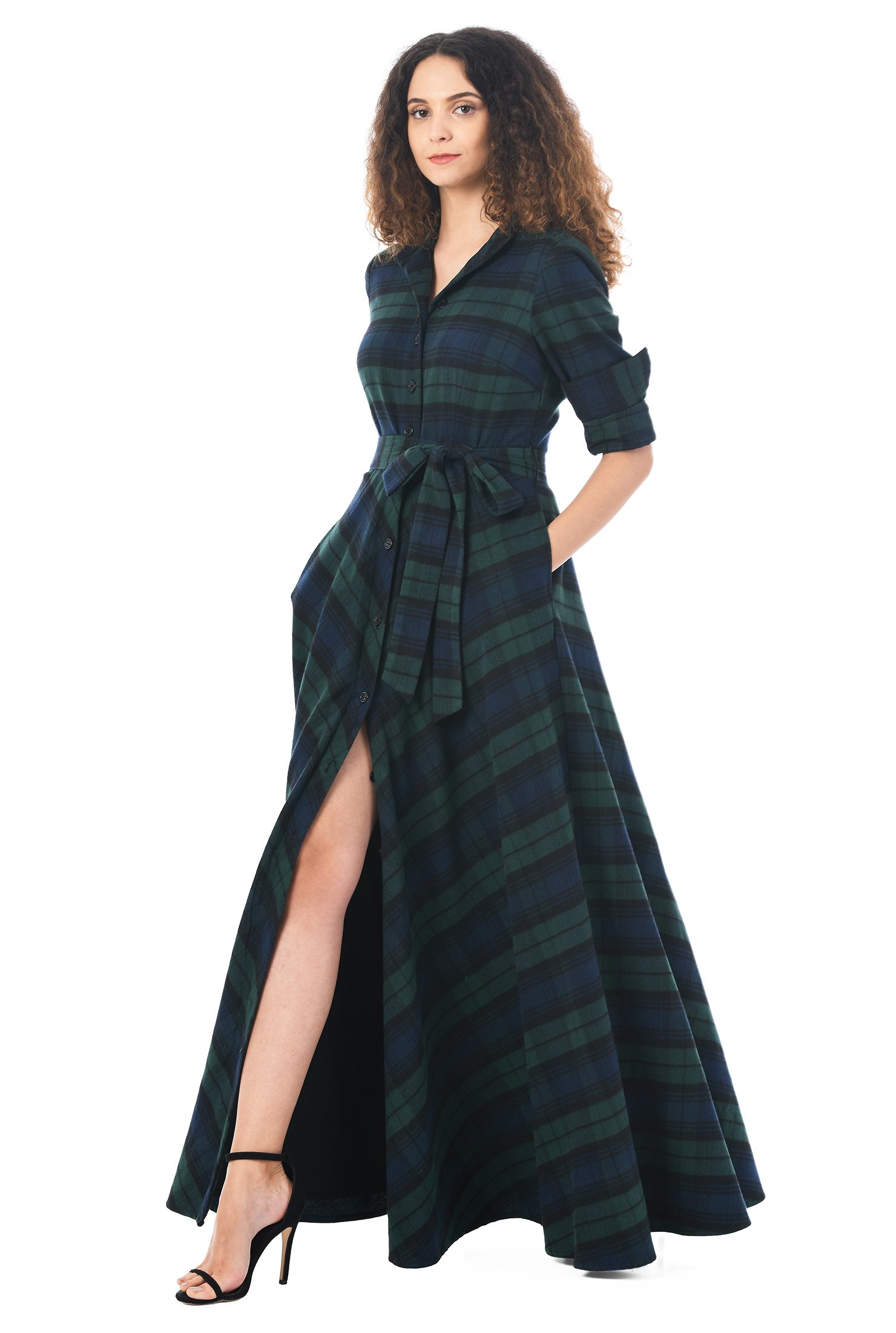 flannel maxi dress