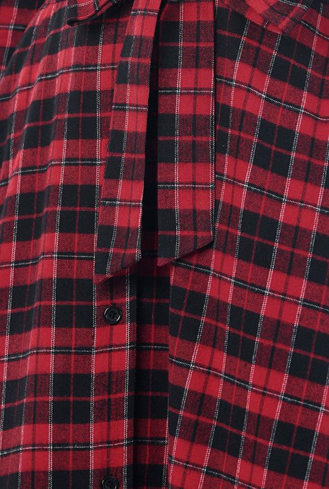 Shop Cotton plaid flannel maxi shirtdress | eShakti