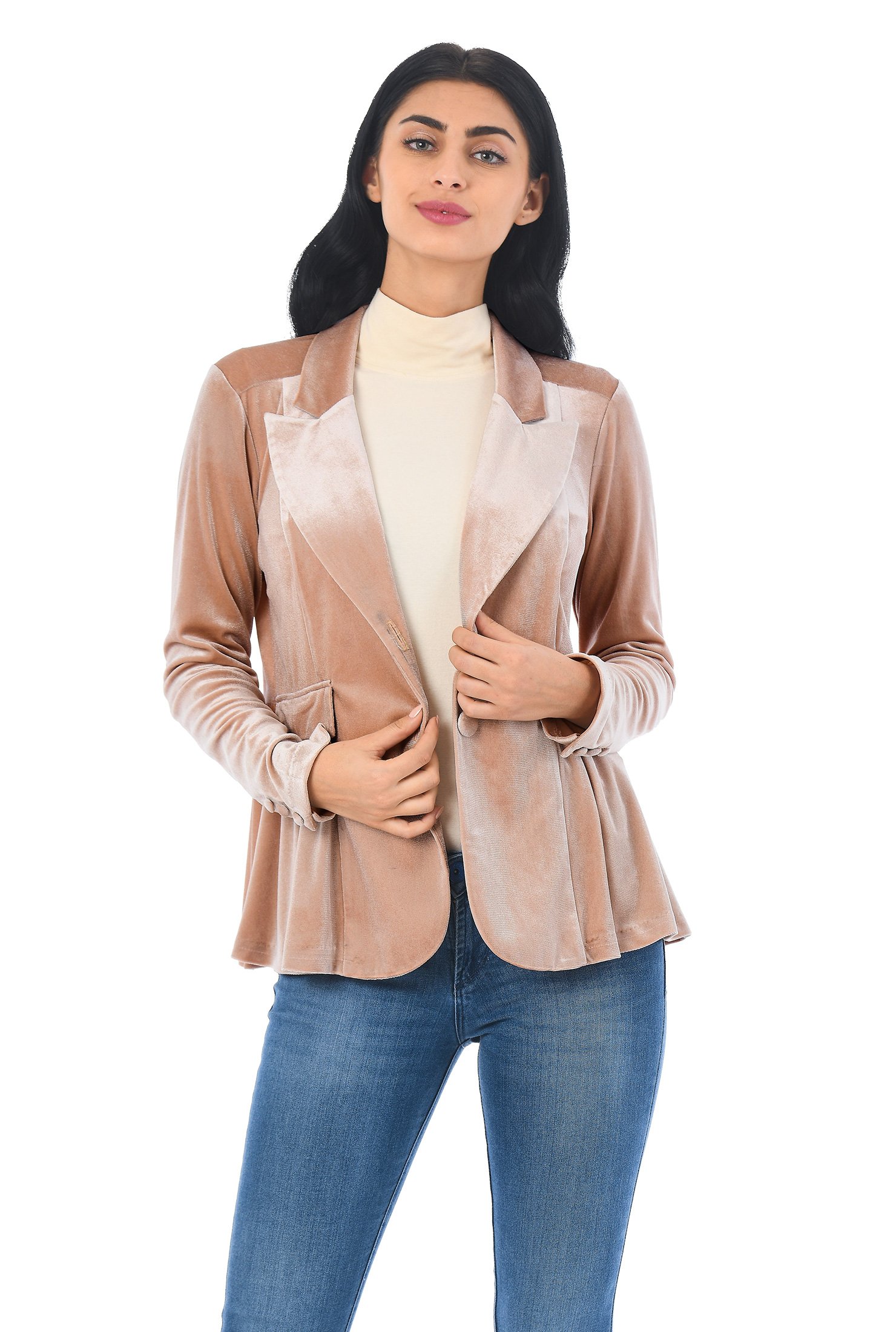Shop Velvet peplum jacket | eShakti