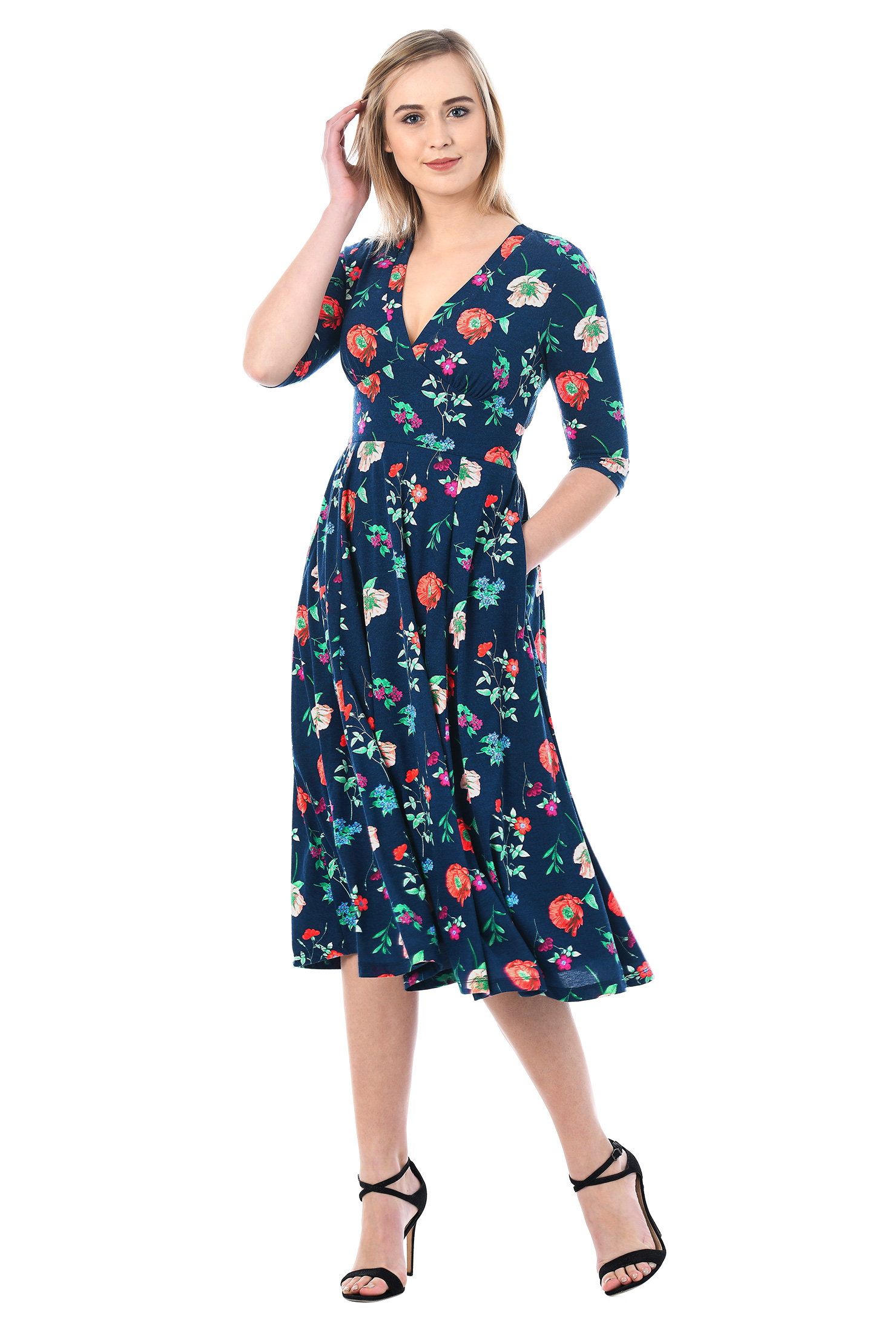knit floral maxi dress