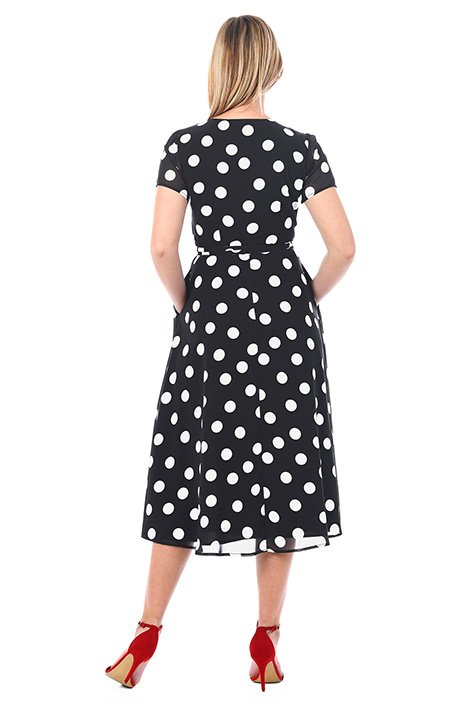 Shop Polka Dot Print Georgette Wrap Dress Eshakti