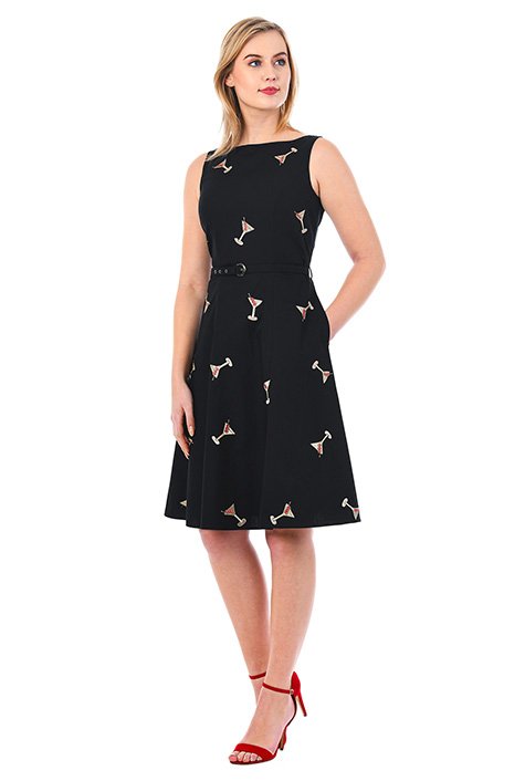 Shop Embellished Poplin Belt Dress 