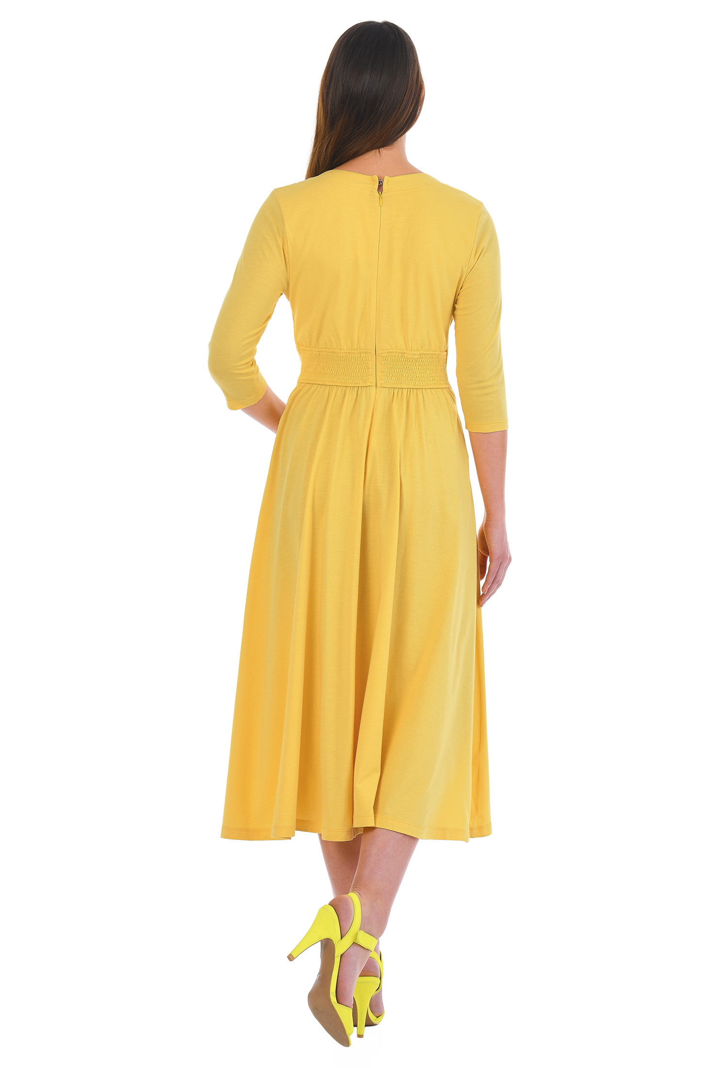 Shop Banded empire cotton knit dress eShakti