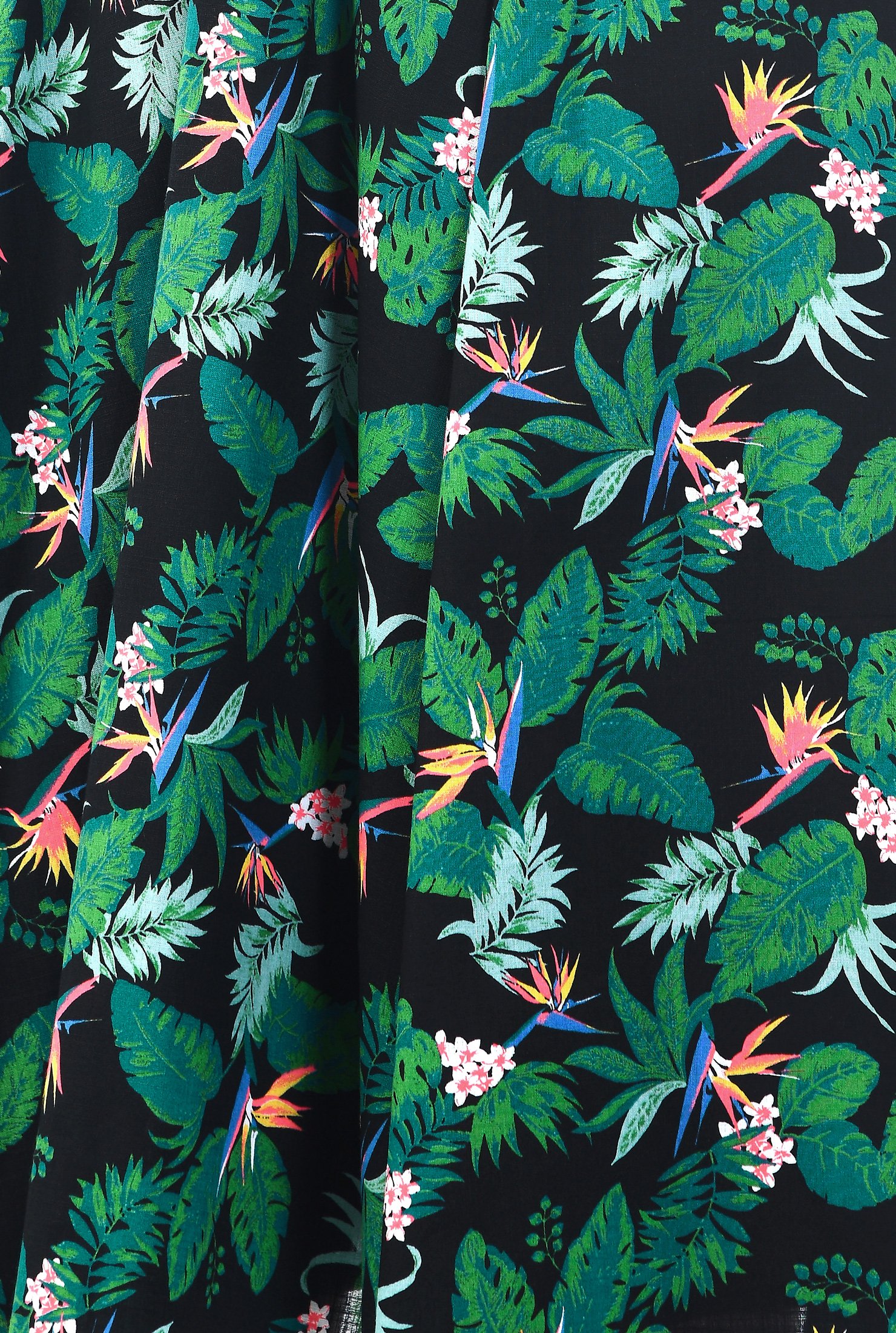Shop Tropical print cotton belted dress | eShakti