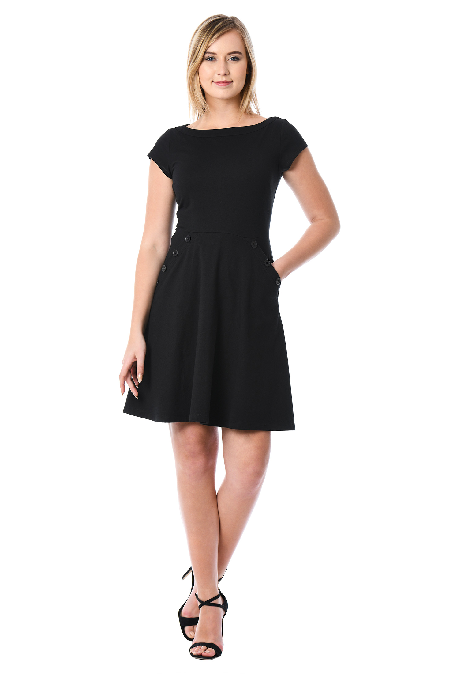 black knit dress with pockets
