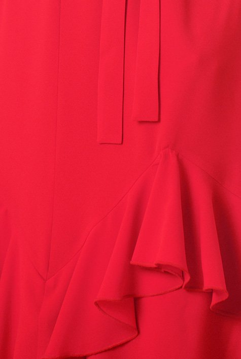 Shop Ruffle crepe maxi A-line dress | eShakti