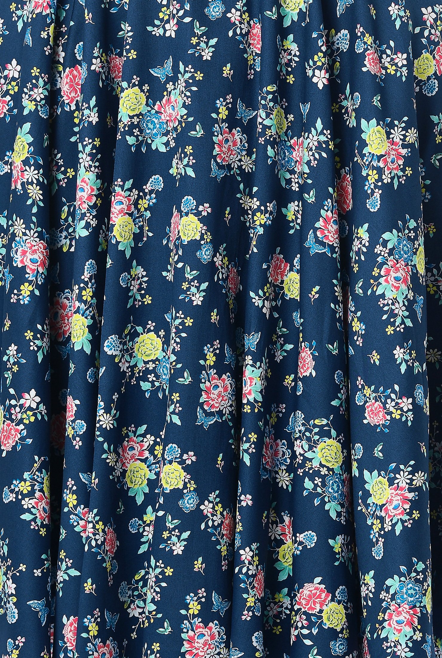 Shop Floral print cotton sateen dress | eShakti