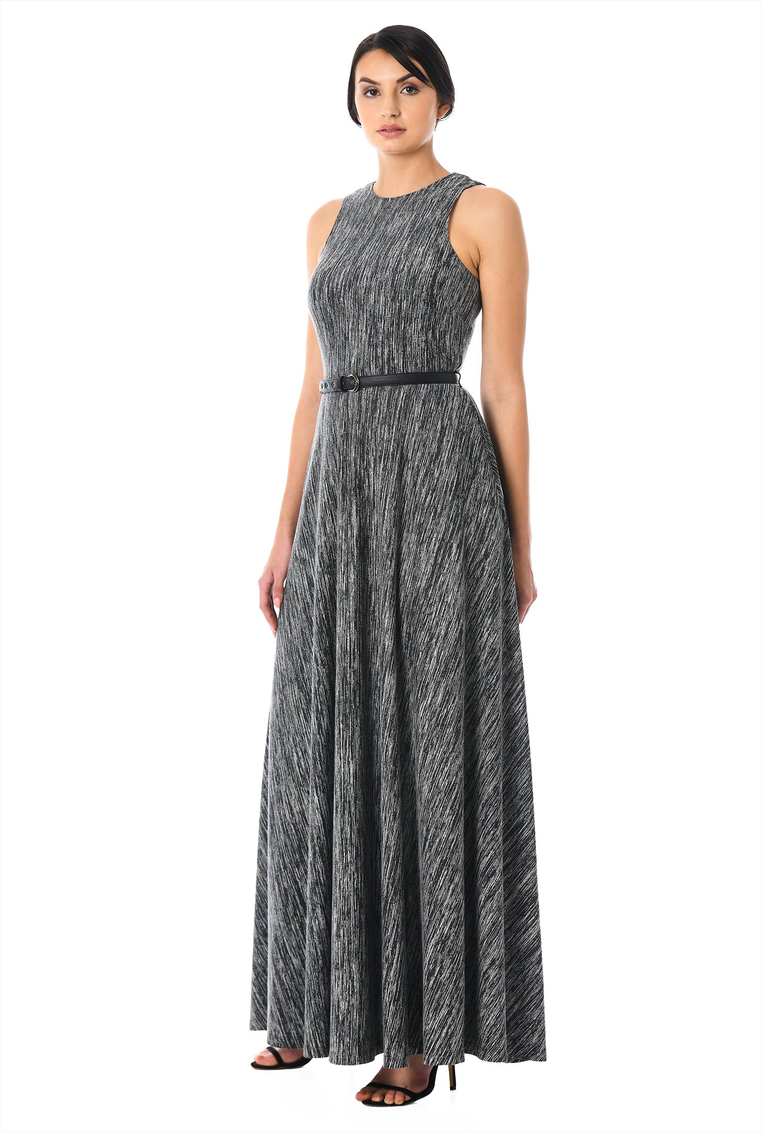 Shop Space dyed jersey knit belted maxi dress eShakti