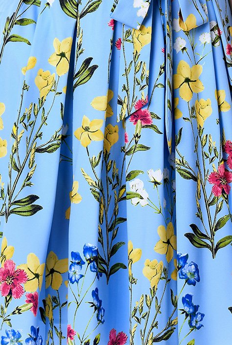 Shop Floral print crepe sash tie dress | eShakti