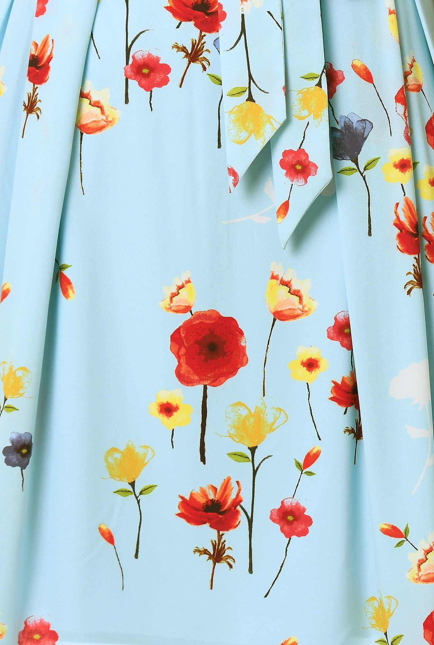 Shop Floral print crepe sash tie dress | eShakti