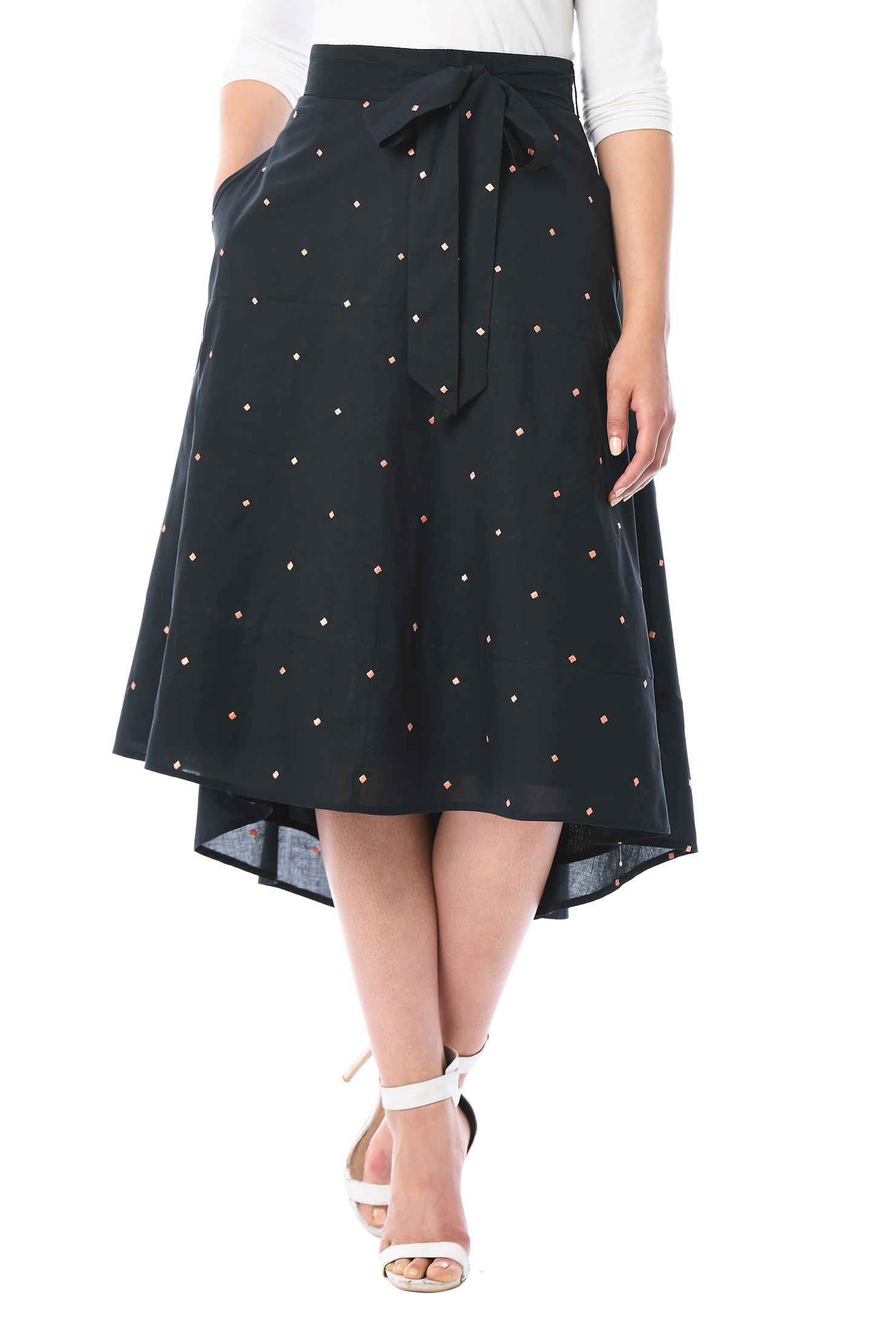 Shop Diamond embellished high-low cotton skirt | eShakti