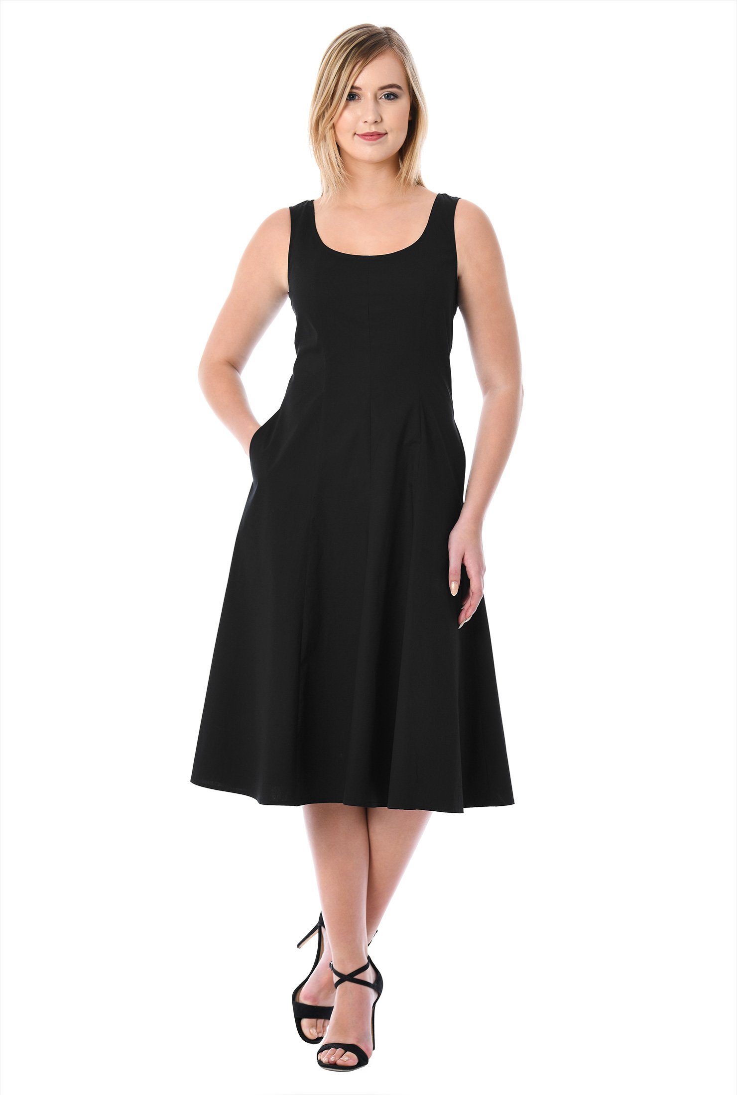 Shop Cotton poplin A-line dress | eShakti