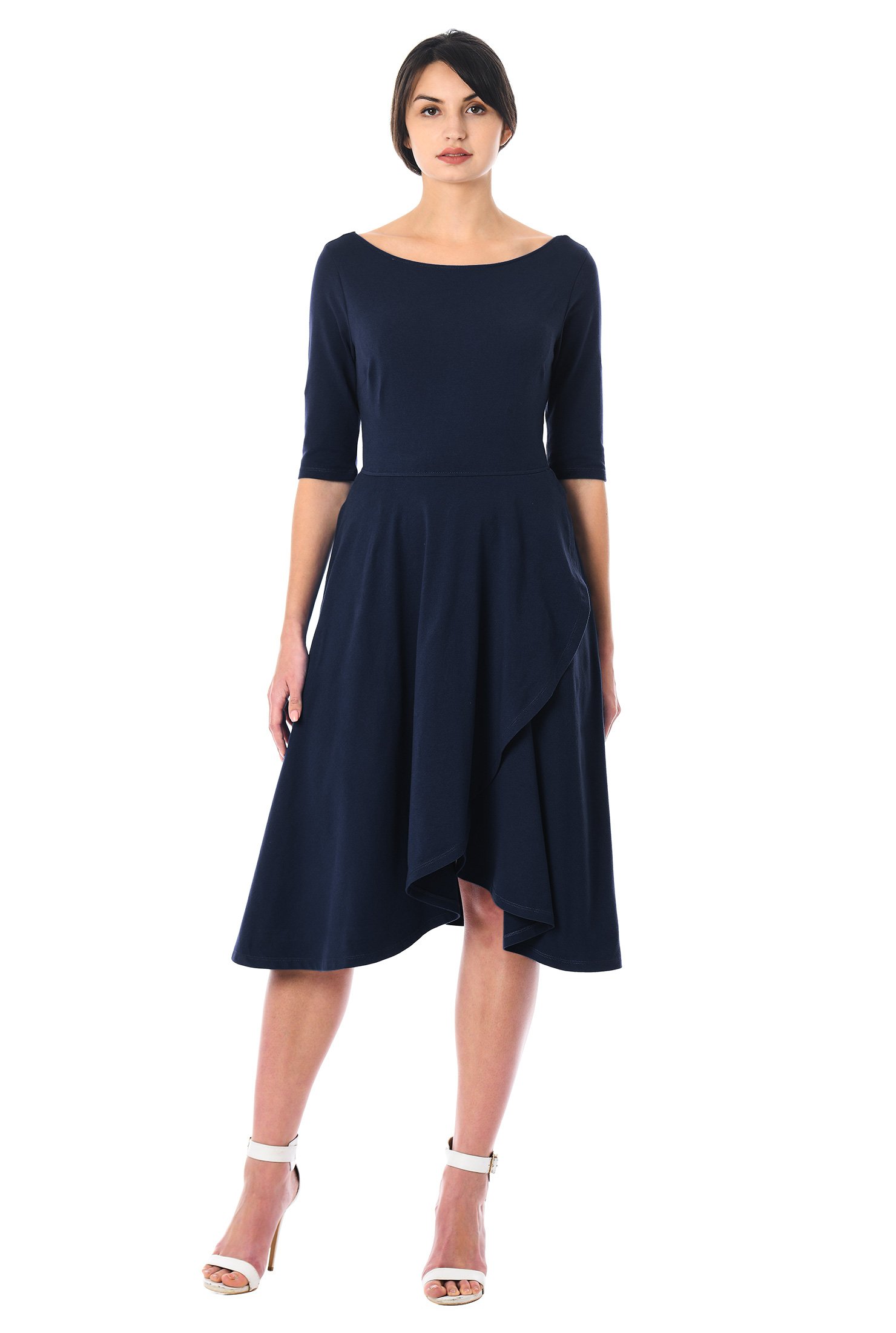 Shop Tulip hem cotton knit dress | eShakti