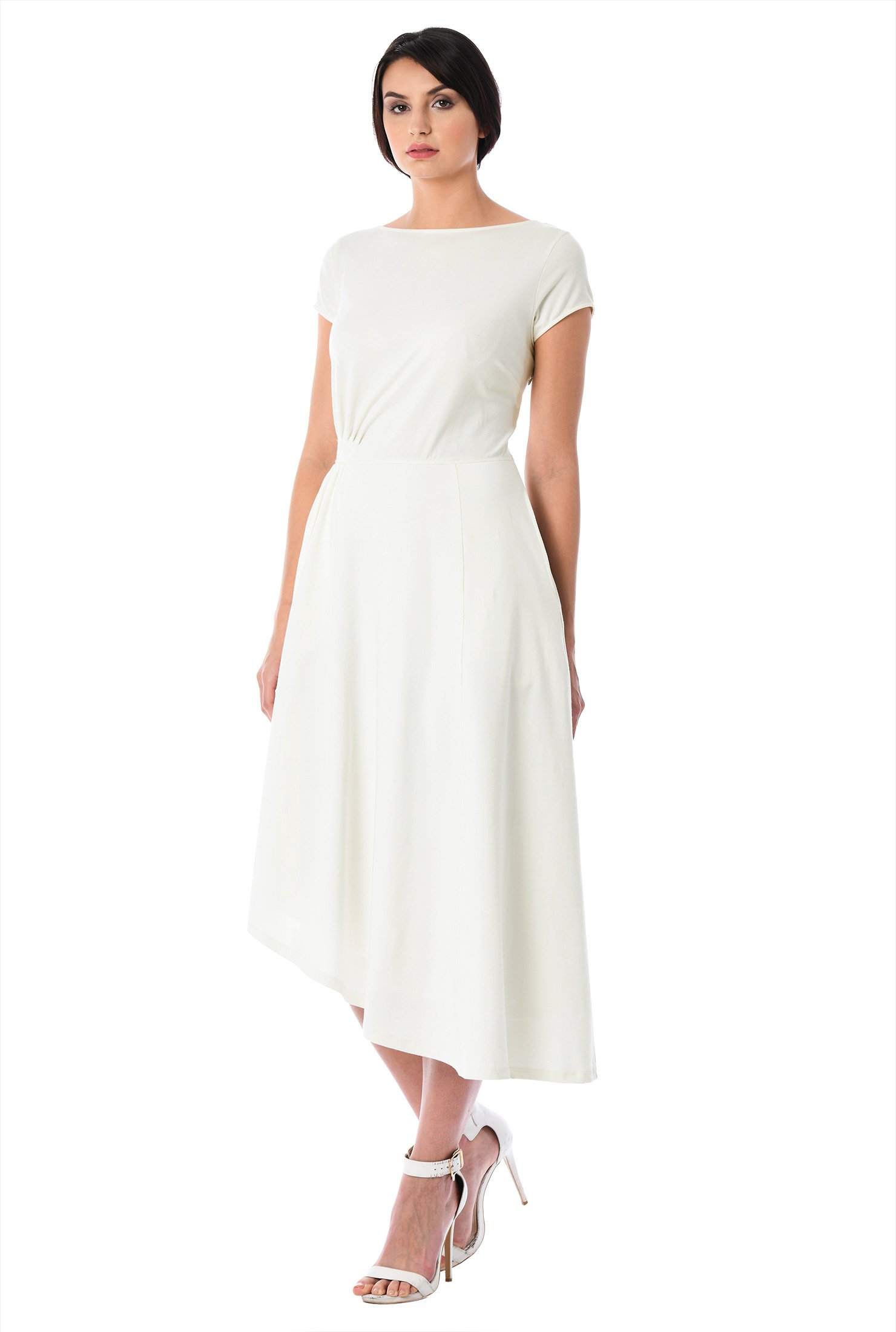 Shop Asymmetric Hem Cotton Knit Dress Eshakti