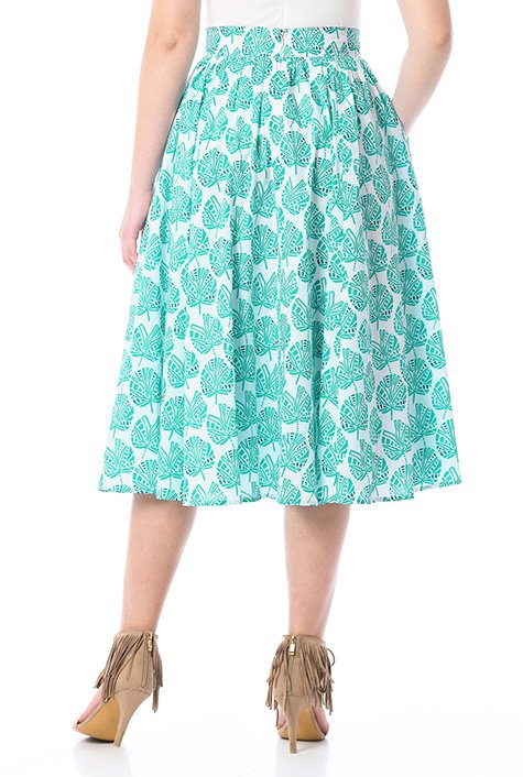 Shop Leaf print cotton full skirt | eShakti