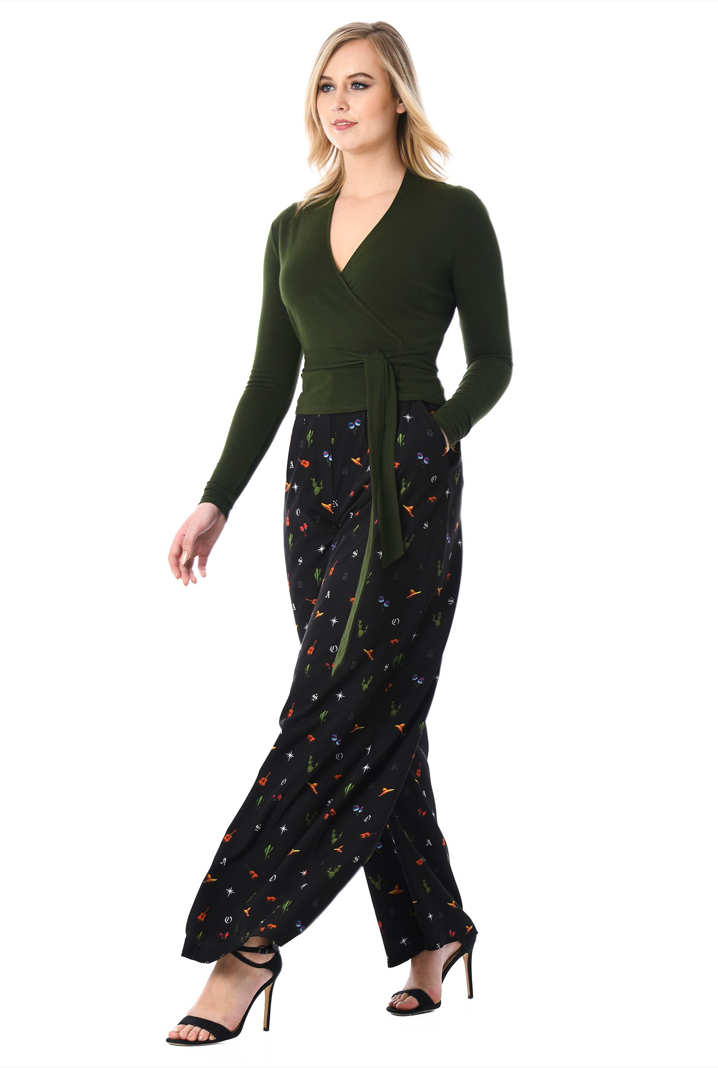 crepe palazzo pants