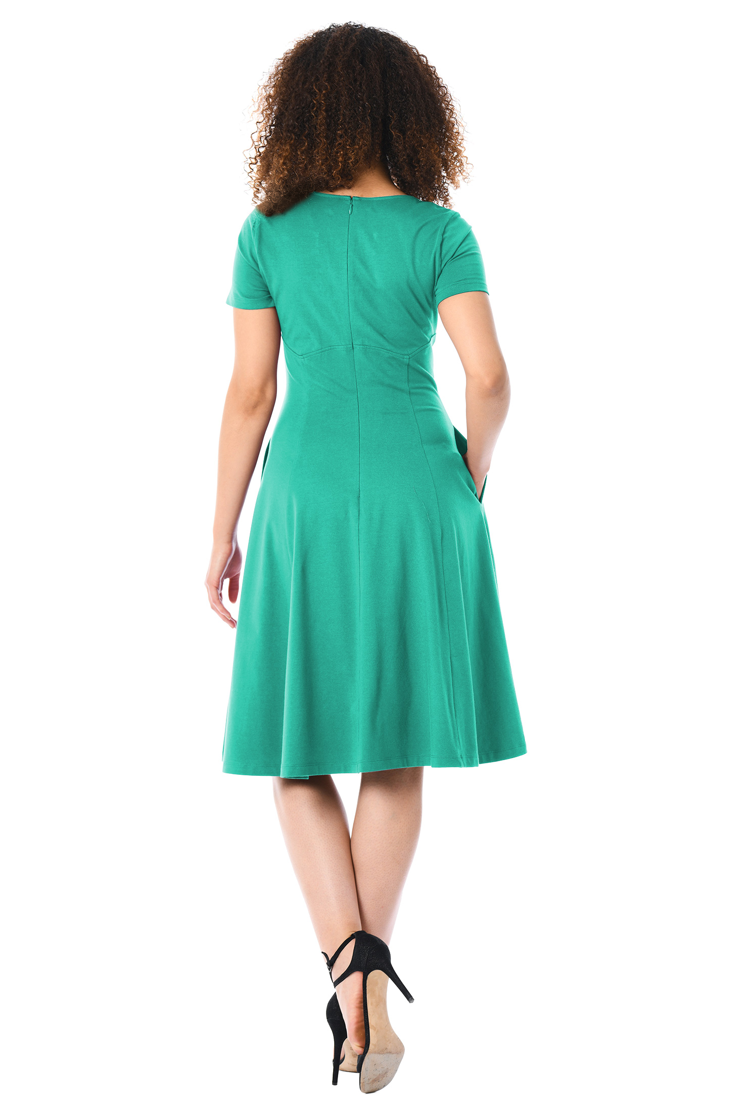 Shop Ruched bodice cotton knit dress eShakti