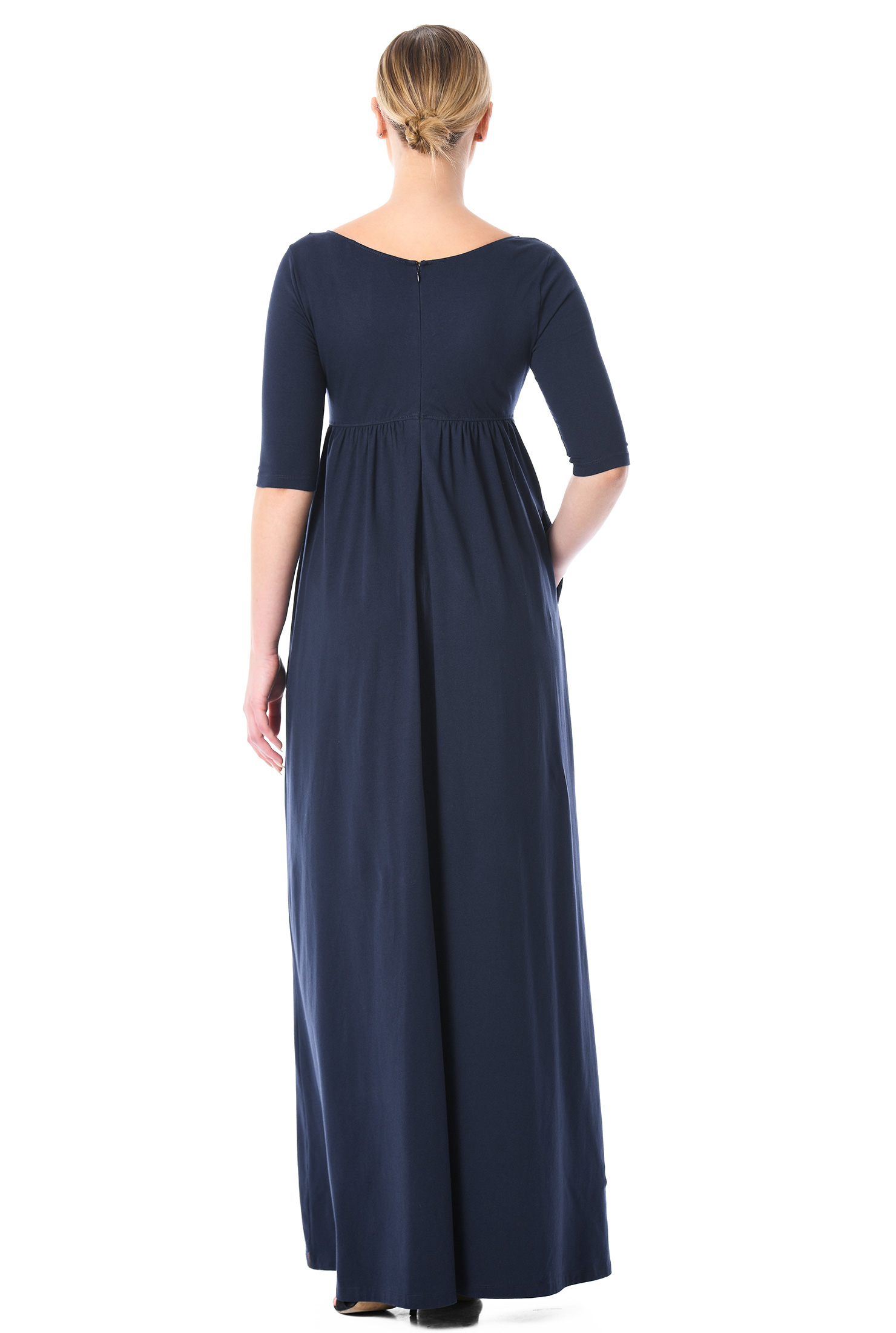 Shop Cotton knit empire maxi dress eShakti