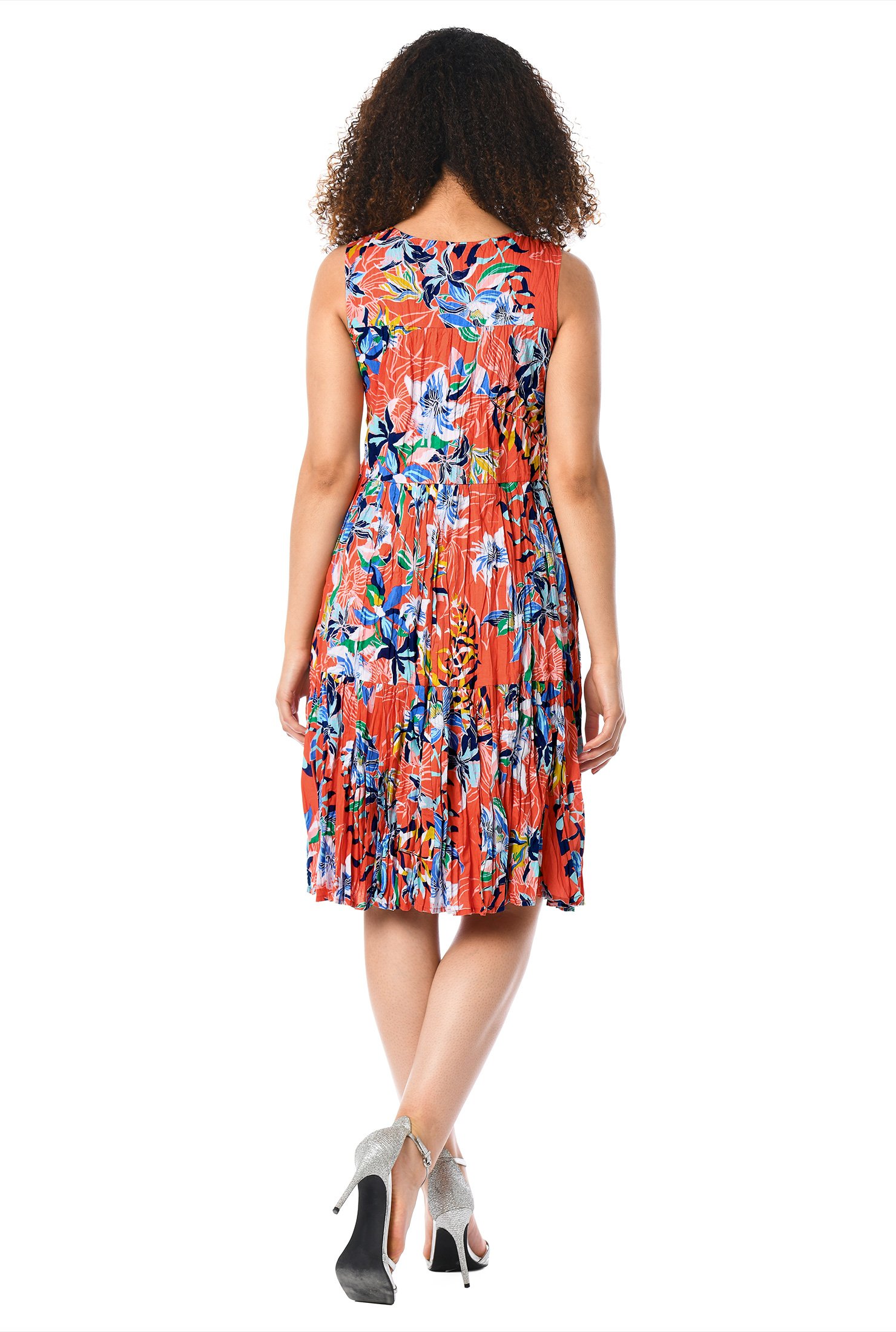 Shop Floral print cotton swing dress | eShakti