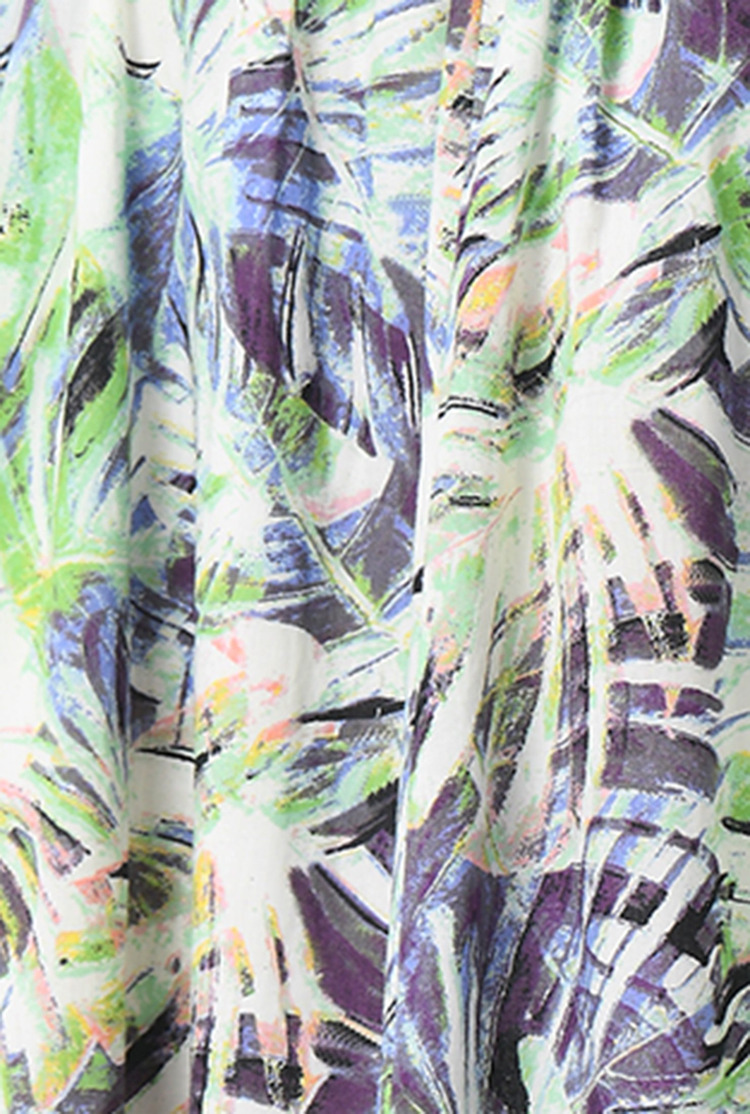 Shop Contrast notch collar graphic palm print cotton shirtdress | eShakti