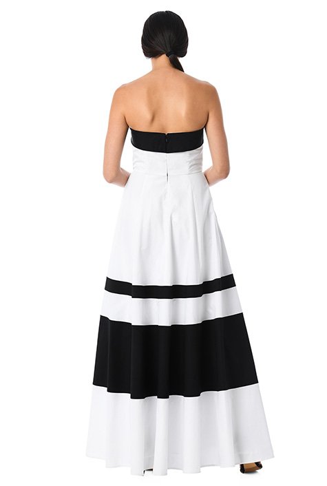 Shop Colorblock Poplin Strapless Maxi Dress | EShakti