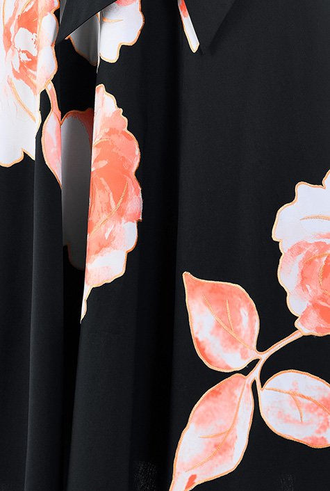 Floral-appliquÃ© cotton poplin midi skirt