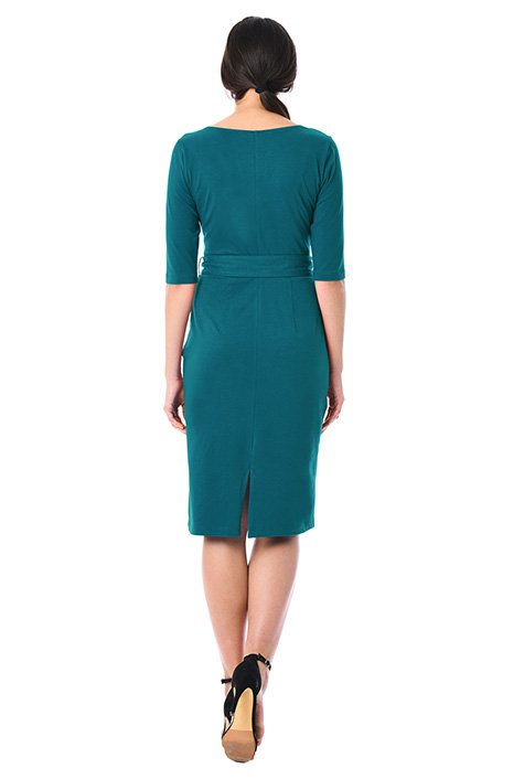 Split-Neck Knee-Length Dress