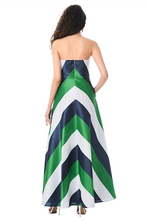 Chevron Stripe Strapless Dress